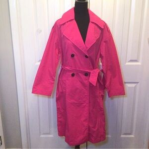Love Tree Juniors Pink Double Breasted Water Repellant Trench Coat Jacket